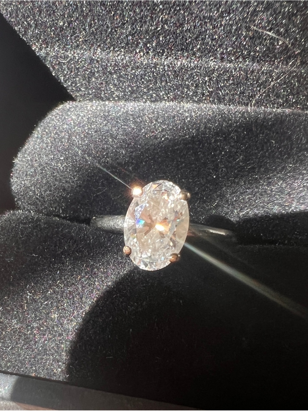 Diamond Ring 1.53 Ct. Oval Lab Created W.  gold sz 4 3/4 Kay Jewelers 5K Retail